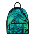 Turquoise Acid Melt Print Leather Backpack