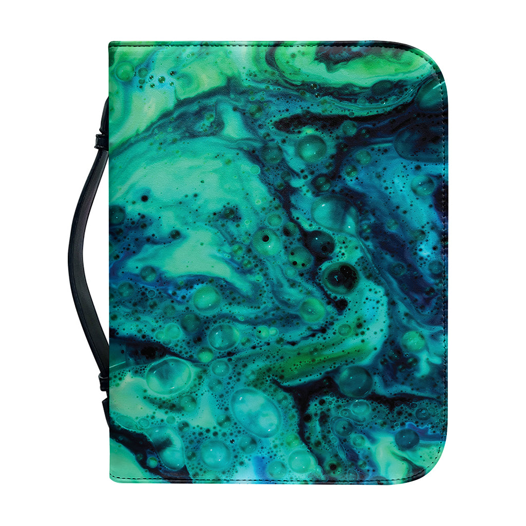 Turquoise Acid Melt Print Leather Bible Cover