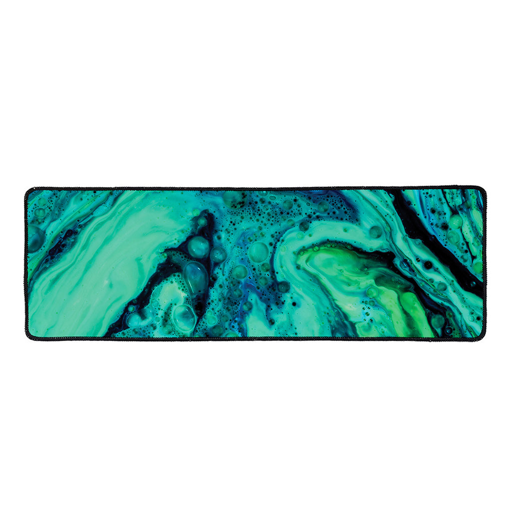 Turquoise Acid Melt Print Long Kitchen Mat