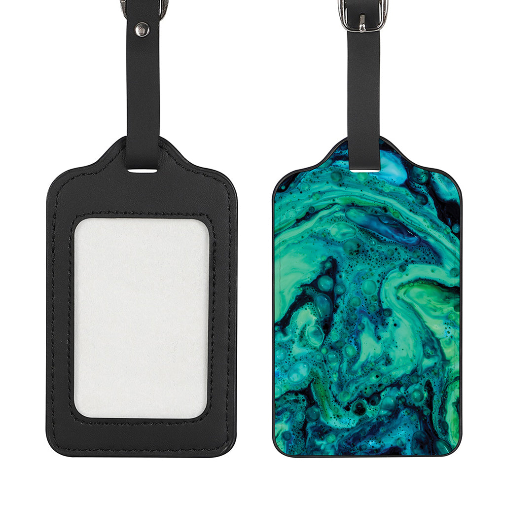 Turquoise Acid Melt Print Luggage Tag