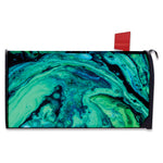 Turquoise Acid Melt Print Mailbox Cover
