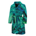 Turquoise Acid Melt Print Men's Bathrobe