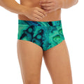 Turquoise Acid Melt Print Men's Briefs