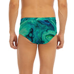 Turquoise Acid Melt Print Men's Briefs