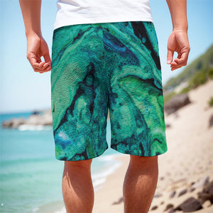 Turquoise Acid Melt Print Men's Cargo Shorts