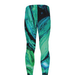 Turquoise Acid Melt Print Men's leggings