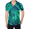 Turquoise Acid Melt Print Men's Shirt