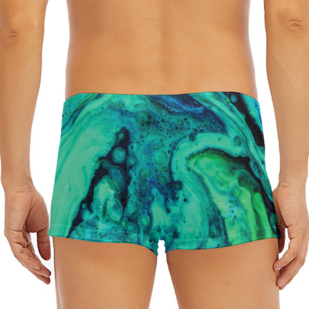 Turquoise Acid Melt Print Men's Short Boxer Briefs
