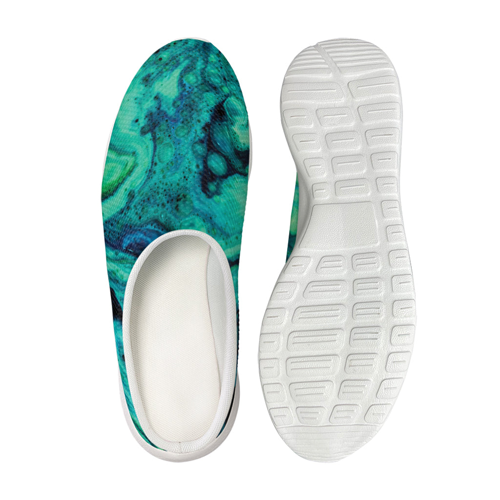 Turquoise Acid Melt Print Mesh Casual Shoes