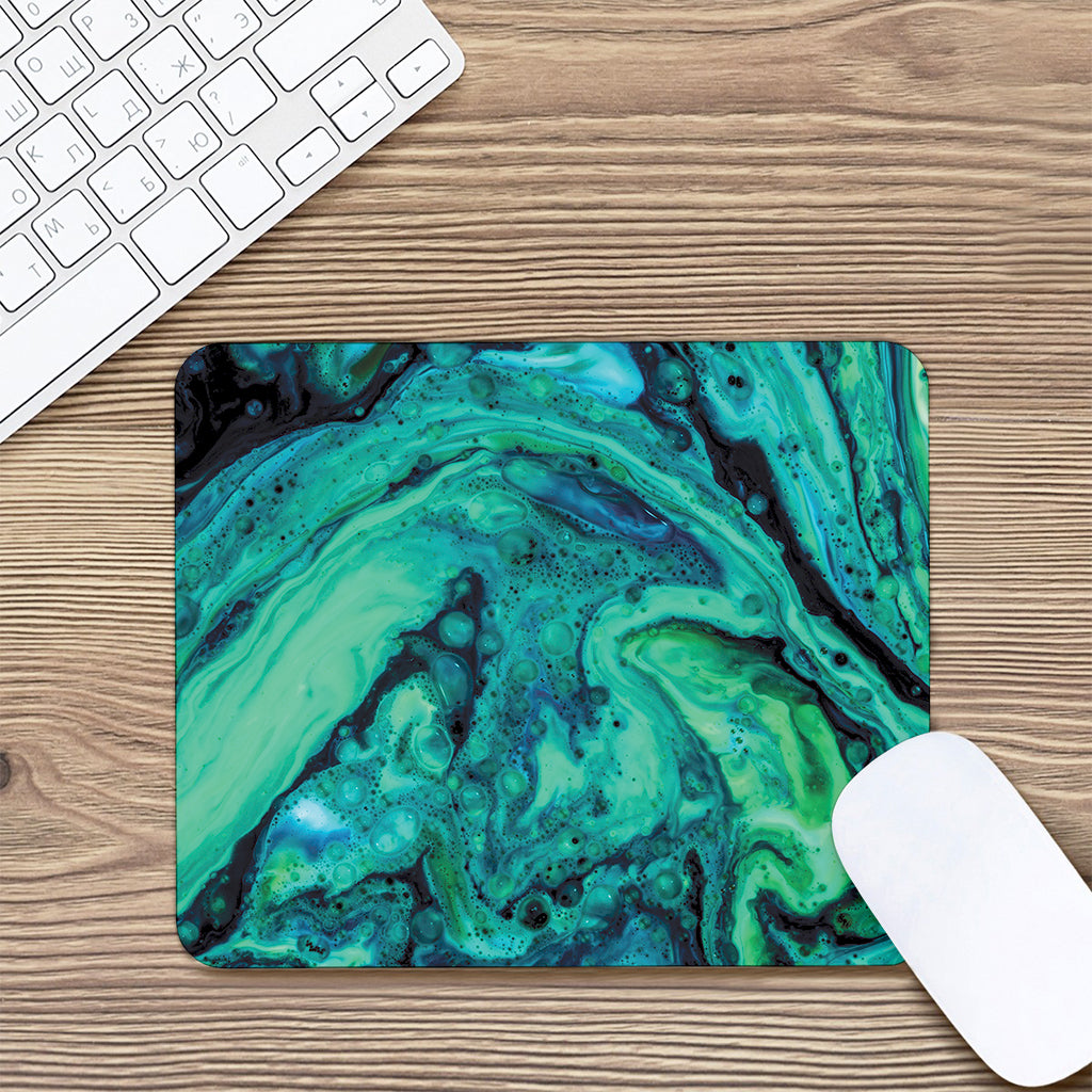 Turquoise Acid Melt Print Mouse Pad