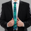 Turquoise Acid Melt Print Necktie