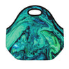 Turquoise Acid Melt Print Neoprene Lunch Bag