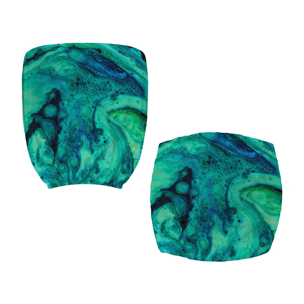 Turquoise Acid Melt Print Office Chair Cover