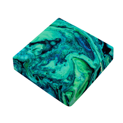 Turquoise Acid Melt Print Outdoor Seat Cushion Cover