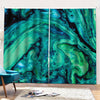 Turquoise Acid Melt Print Pencil Pleat Curtains