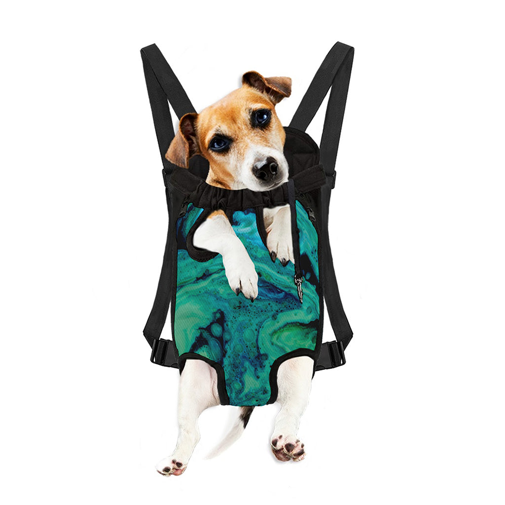 Turquoise Acid Melt Print Pet Carrier Backpack