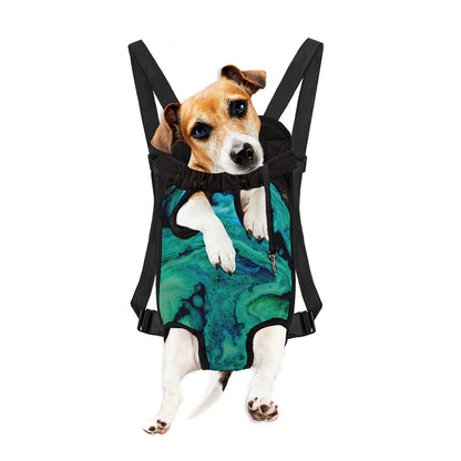 Turquoise Acid Melt Print Pet Carrier Backpack