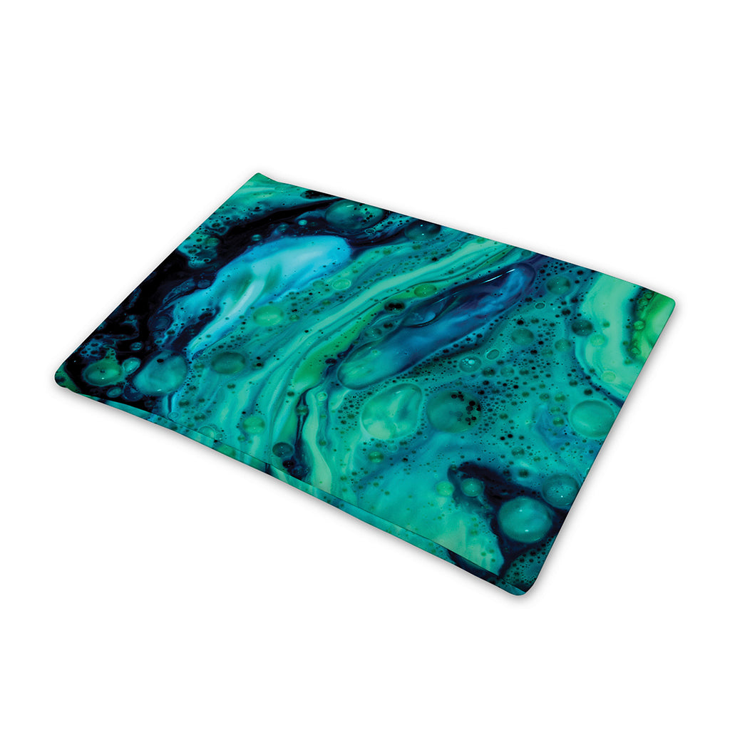 Turquoise Acid Melt Print Pet Cooling Mat Cover