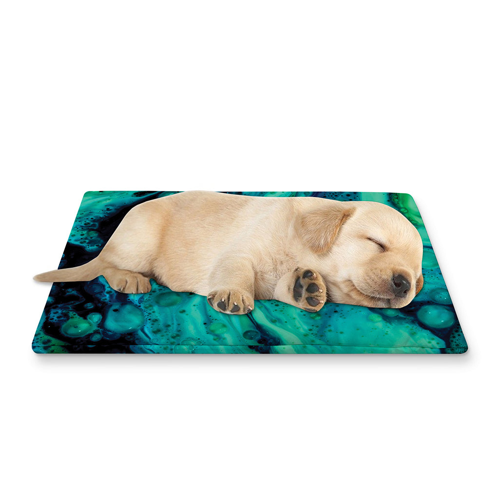 Turquoise Acid Melt Print Pet Cooling Mat Cover