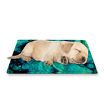 Turquoise Acid Melt Print Pet Cooling Mat Cover