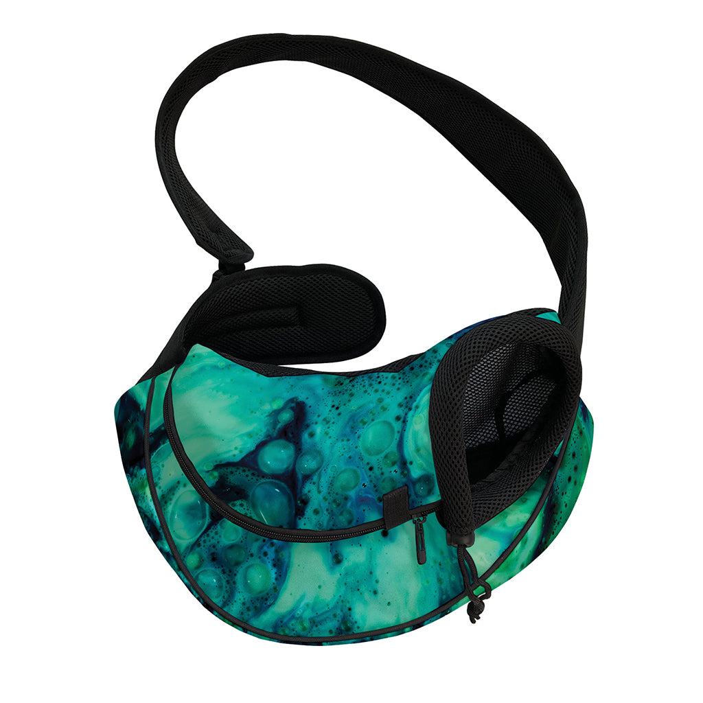 Turquoise Acid Melt Print Pet Sling Carrier