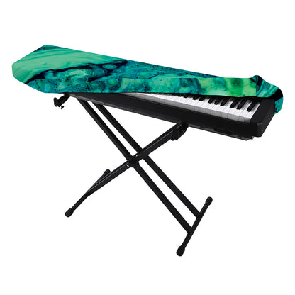 Turquoise Acid Melt Print Piano Keyboard Cover