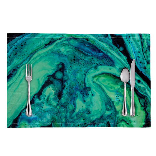 Turquoise Acid Melt Print Placemat