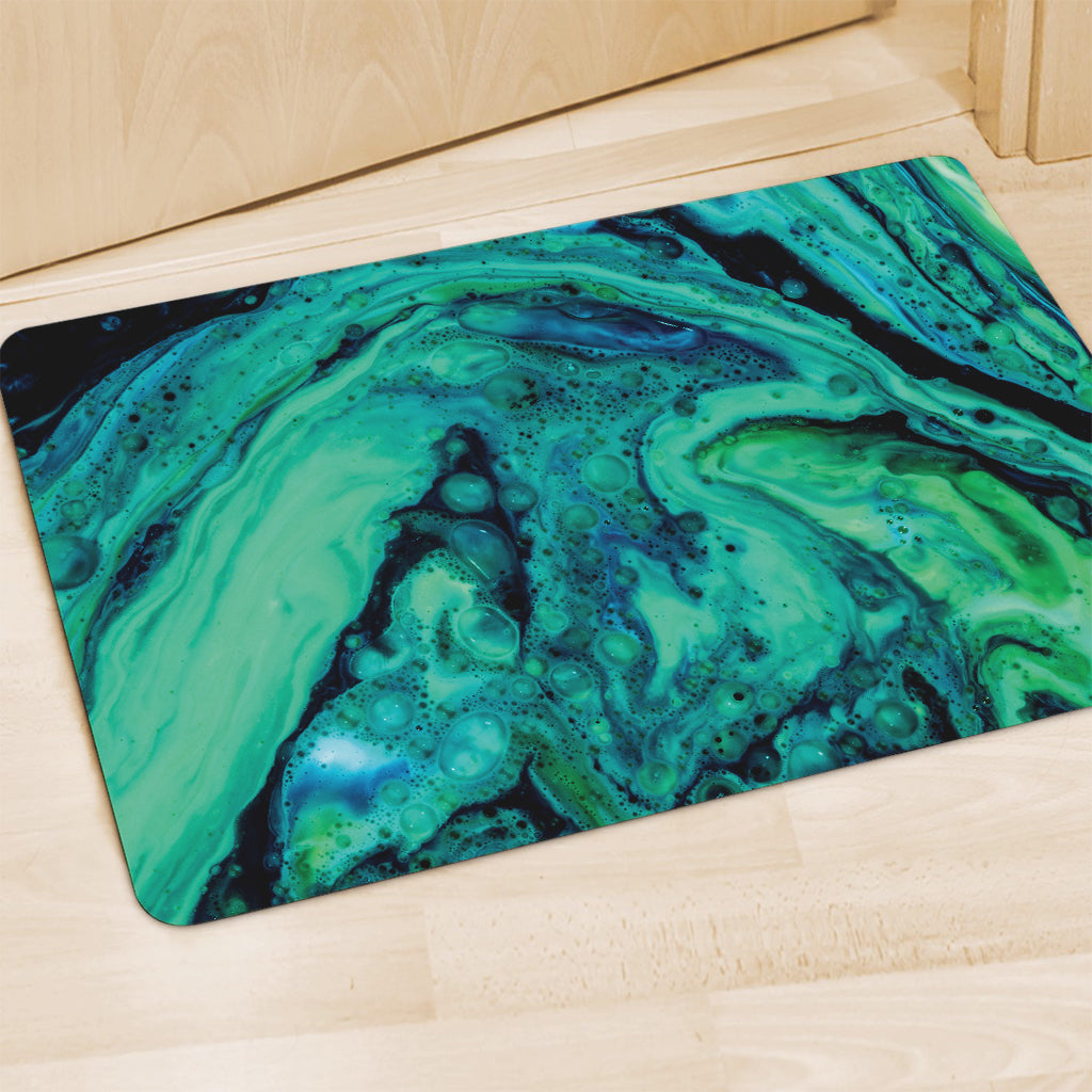 Turquoise Acid Melt Print Polyester Doormat