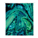 Turquoise Acid Melt Print Polyester Shower Curtain