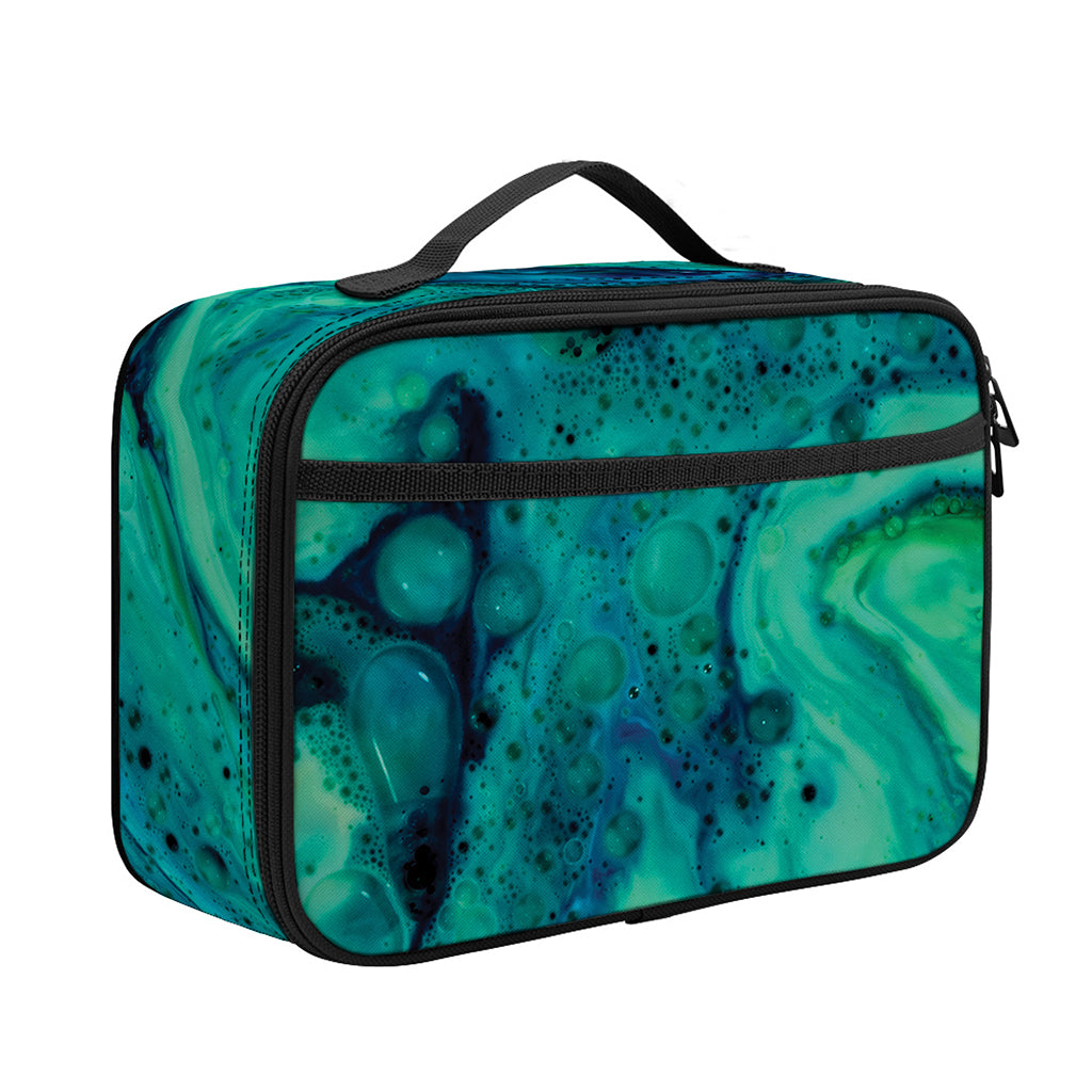 Turquoise Acid Melt Print Portable Lunch Bag