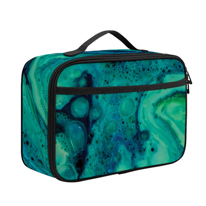 Turquoise Acid Melt Print Portable Lunch Bag