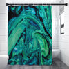 Turquoise Acid Melt Print Premium Shower Curtain