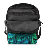 Turquoise Acid Melt Print Rectangular Crossbody Bag