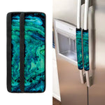 Turquoise Acid Melt Print Refrigerator Handle Covers
