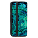 Turquoise Acid Melt Print Refrigerator Handle Covers