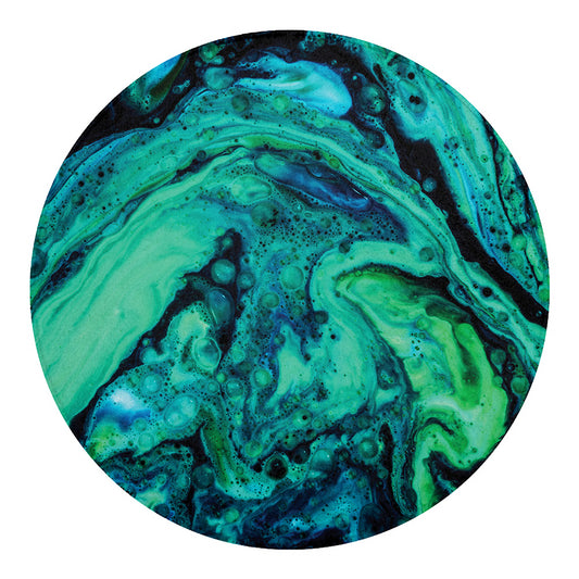 Turquoise Acid Melt Print Round Blanket