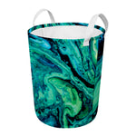 Turquoise Acid Melt Print Round Laundry Basket