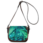 Turquoise Acid Melt Print Saddle Bag