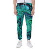 Turquoise Acid Melt Print Scuba Joggers