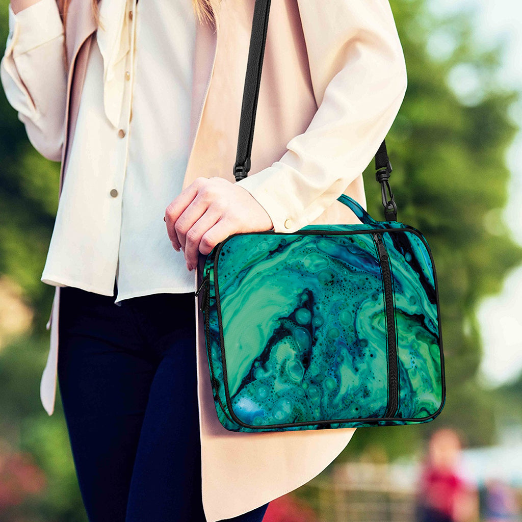 Turquoise Acid Melt Print Shoulder Strap Bible Bag