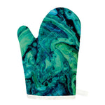 Turquoise Acid Melt Print Single Oven Mitt