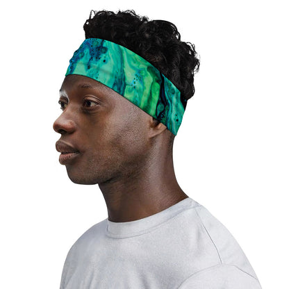 Turquoise Acid Melt Print Sports Headband