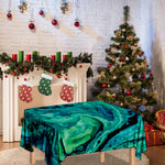 Turquoise Acid Melt Print Tablecloth