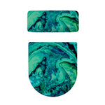 Turquoise Acid Melt Print Toilet Lid And Tank Cover Set