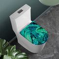 Turquoise Acid Melt Print Toilet Lid Cover
