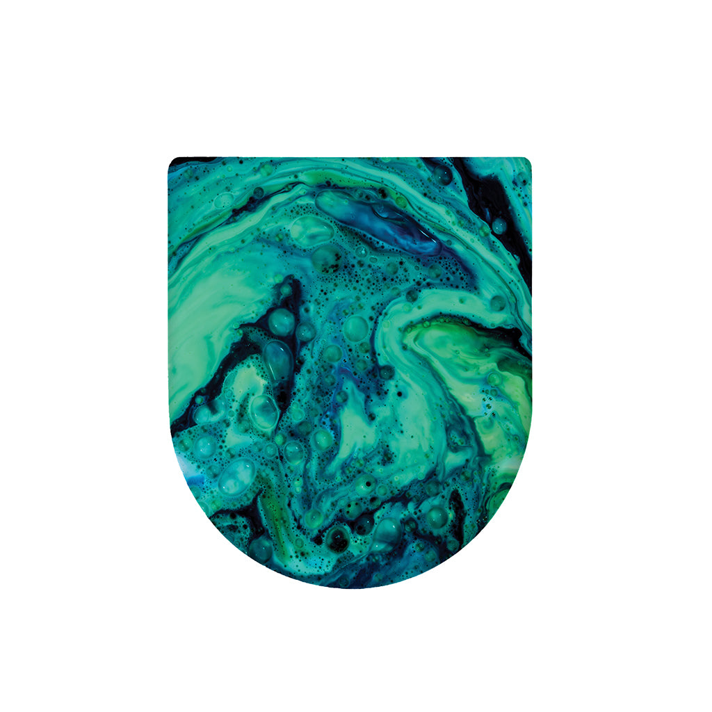 Turquoise Acid Melt Print Toilet Lid Cover