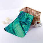 Turquoise Acid Melt Print Towel