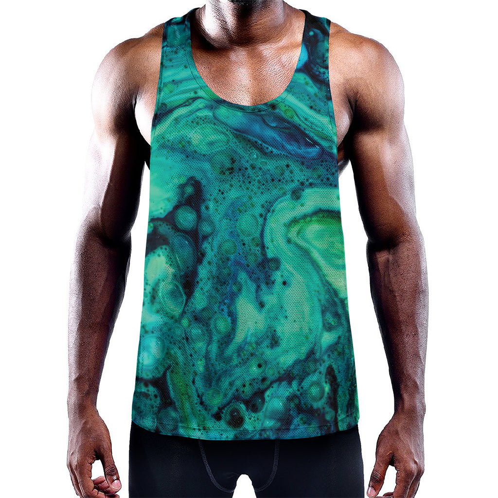 Turquoise Acid Melt Print Training Tank Top