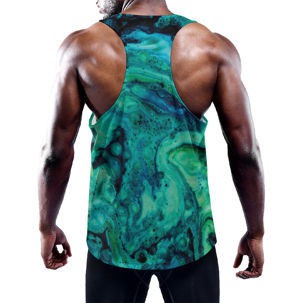 Turquoise Acid Melt Print Training Tank Top