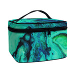 Turquoise Acid Melt Print Travel Makeup Bag